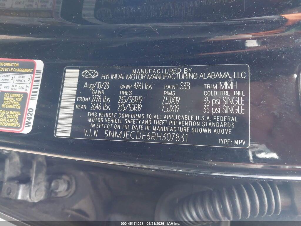 5NMJECDE6RH307831 2024 HYUNDAI TUCSON photo no. 9