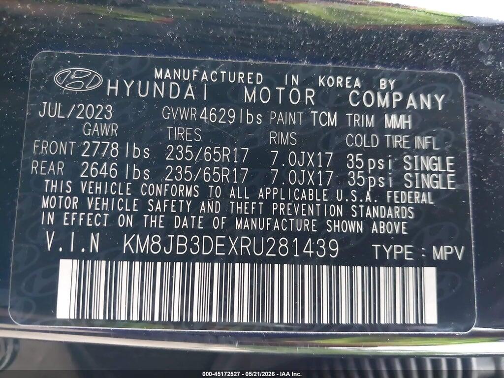 KM8JB3DEXRU281439 2024 HYUNDAI TUCSON photo no. 9