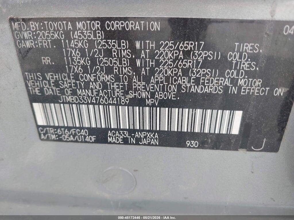 JTMBD33V476044189 2007 TOYOTA RAV4 photo no. 9