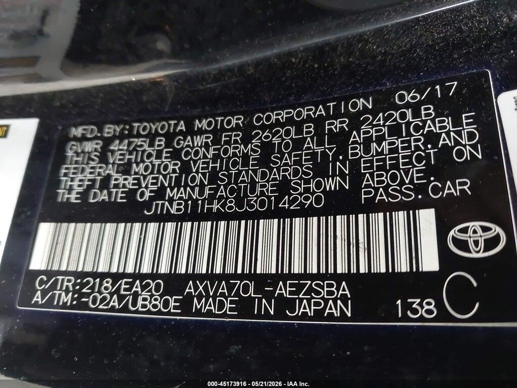 JTNB11HK8J3014290 2018 TOYOTA CAMRY photo no. 9