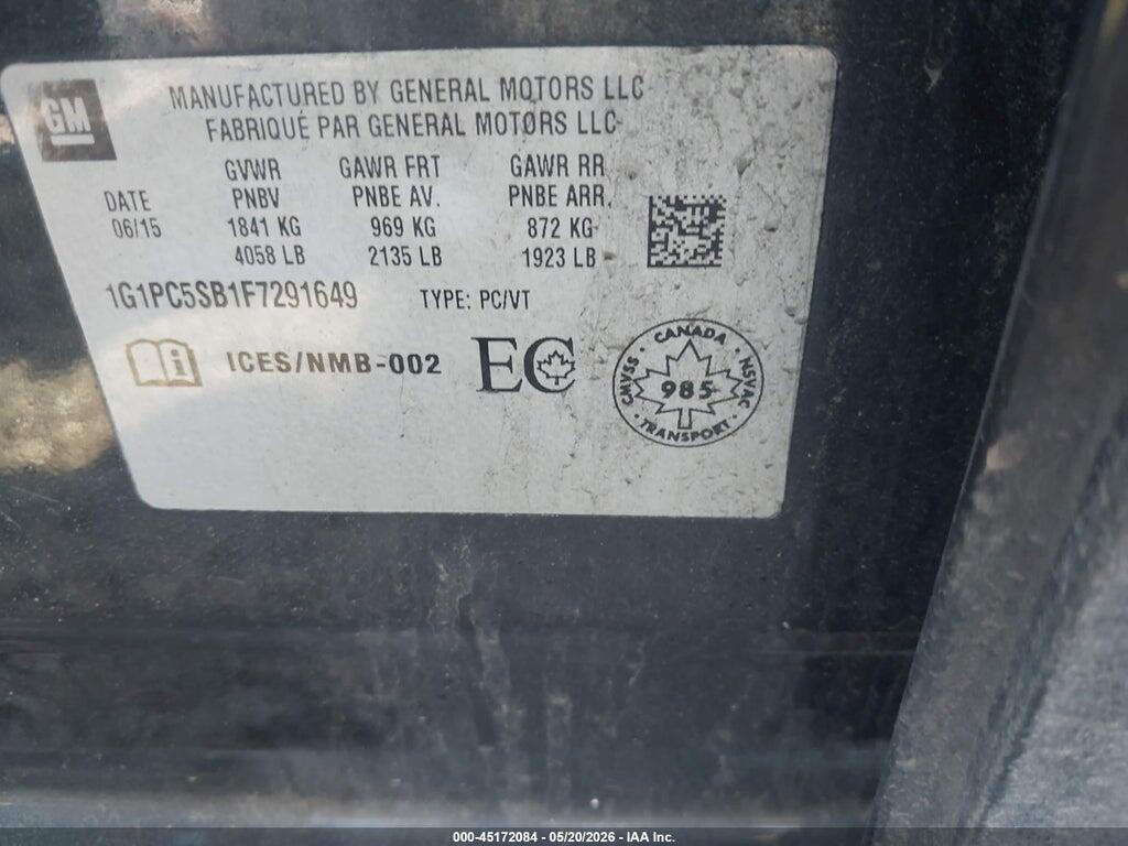 1G1PC5SB1F7291649 2015 CHEVROLET CRUZE photo no. 9