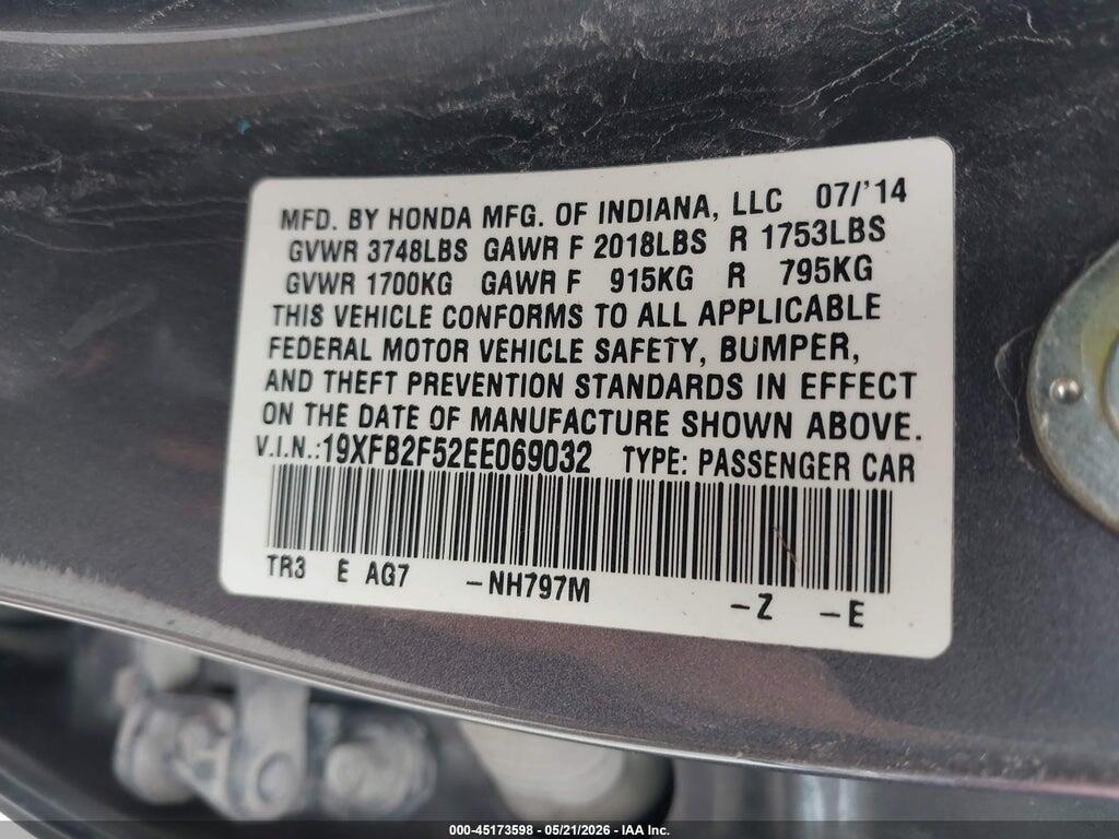 19XFB2F52EE069032 2014 HONDA CIVIC photo no. 9
