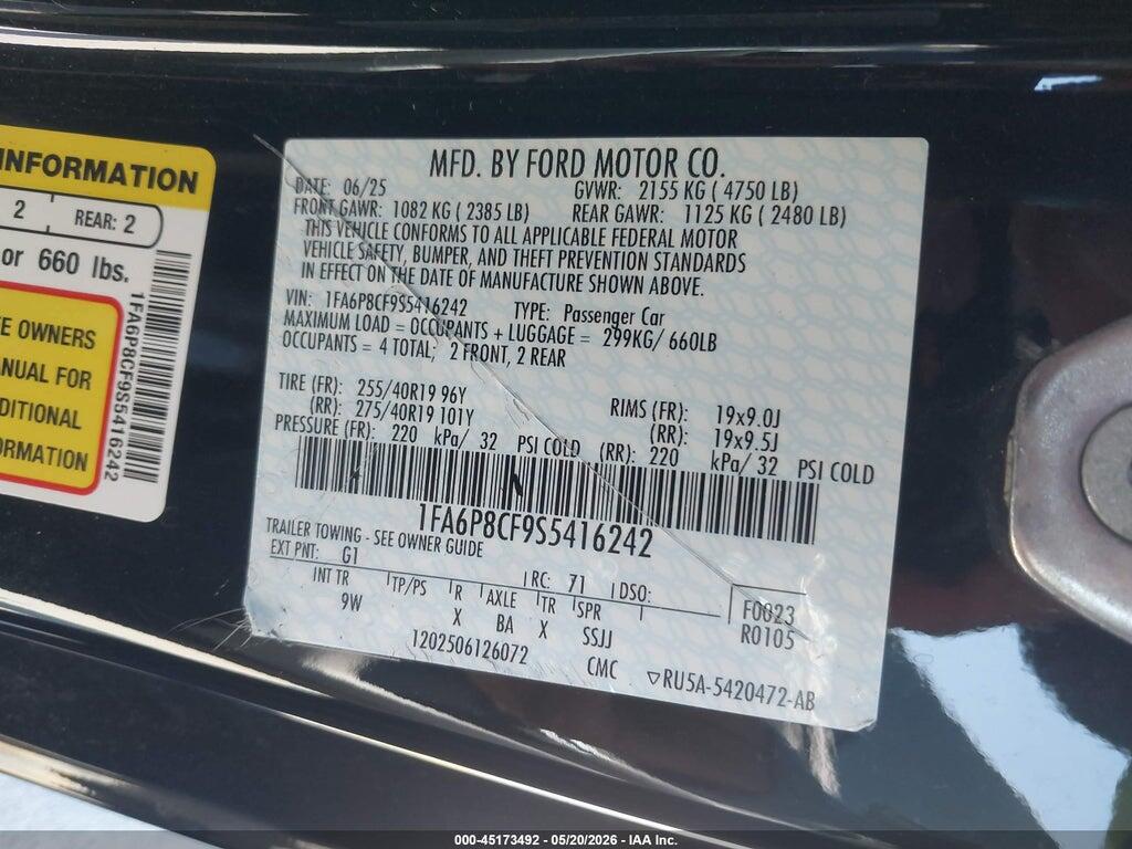 1FA6P8CF9S5416242 2025 FORD MUSTANG photo no. 9