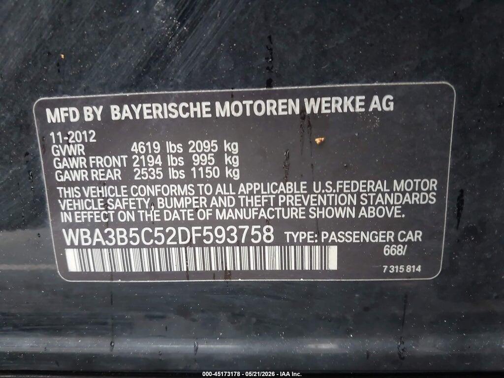 WBA3B5C52DF593758 2013 BMW 328I photo no. 9