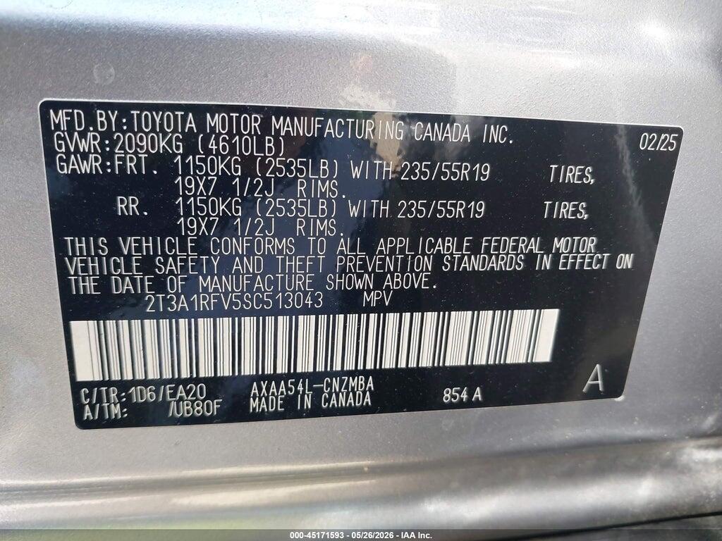 2T3A1RFV5SC513043 2025 TOYOTA RAV4 photo no. 9