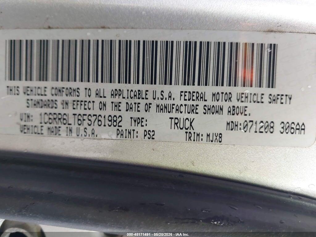 1C6RR6LT6FS761982 2015 RAM 1500 photo no. 9