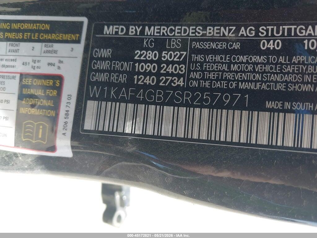 W1KAF4GB7SR257971 2025 MERCEDES-BENZ C 300 photo no. 9