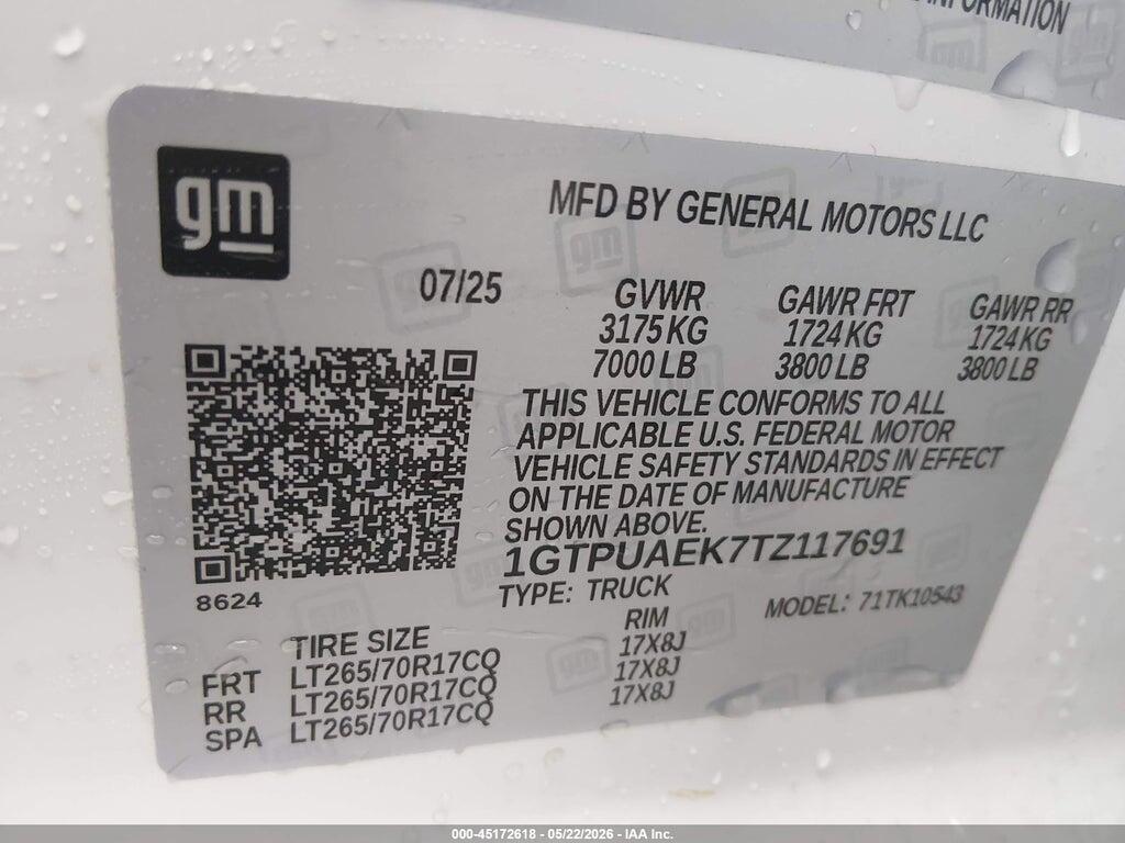 1GTPUAEK7TZ117691 2026 GMC SIERRA 1500 photo no. 9