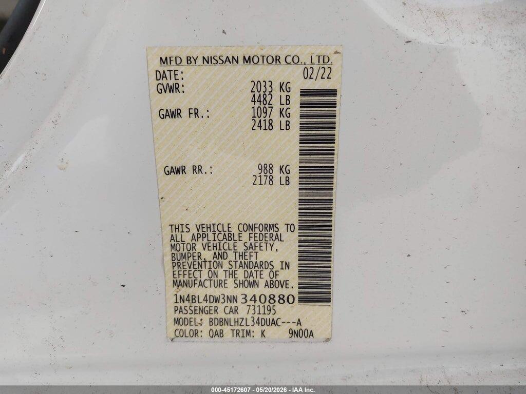 1N4BL4DW3NN340880 2022 NISSAN ALTIMA photo no. 9