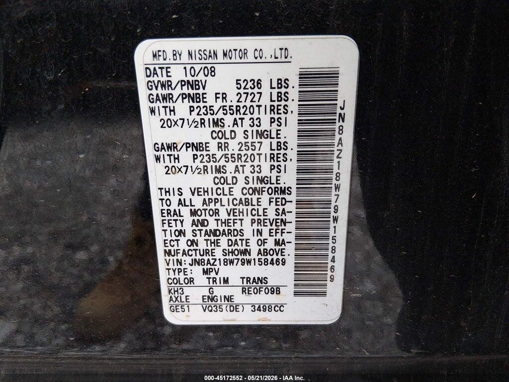 JN8AZ18W79W158469 2009 NISSAN MURANO photo no. 9