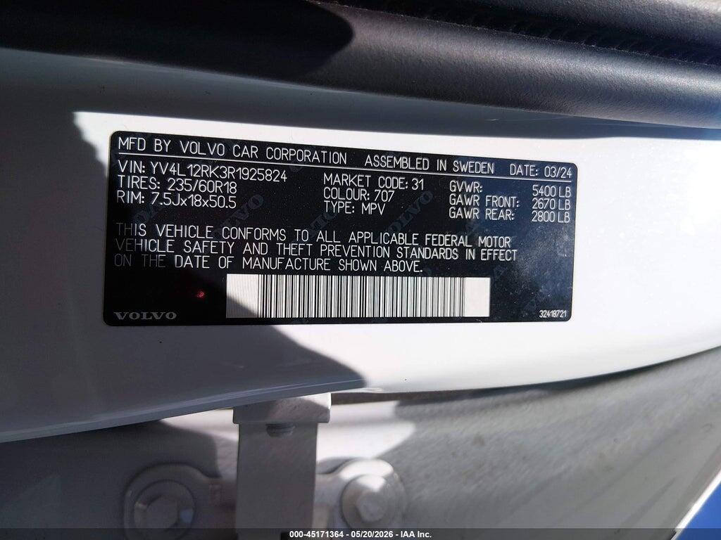 YV4L12RK3R1925824 2024 VOLVO XC60 photo no. 9
