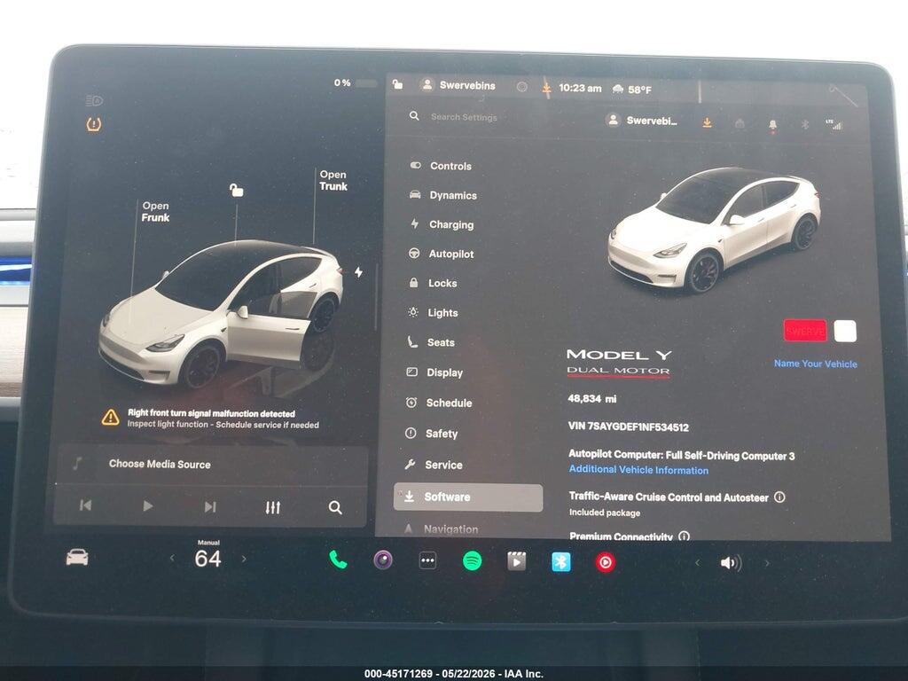 7SAYGDEF1NF534512 2022 TESLA MODEL Y photo no. 7