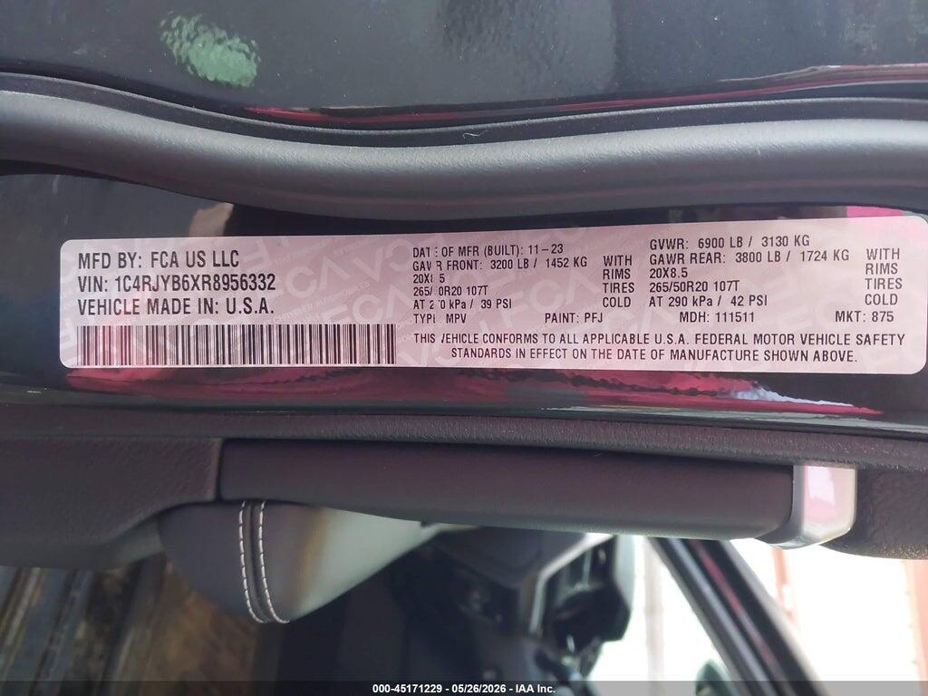 1C4RJYB6XR8956332 2024 JEEP GRAND CHEROKEE 4XE photo no. 9