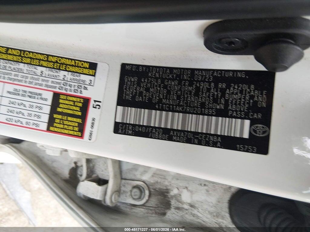 4T1C11AK7RU201895 2024 TOYOTA CAMRY photo no. 9