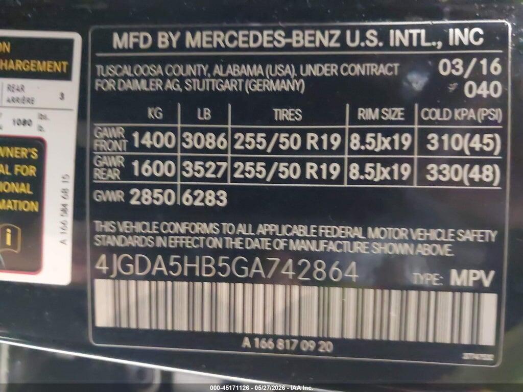 4JGDA5HB5GA742864 2016 MERCEDES-BENZ GLE photo no. 9