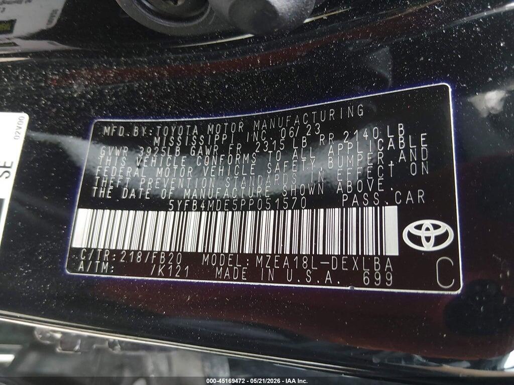 5YFB4MDE5PP051570 2023 TOYOTA COROLLA photo no. 9