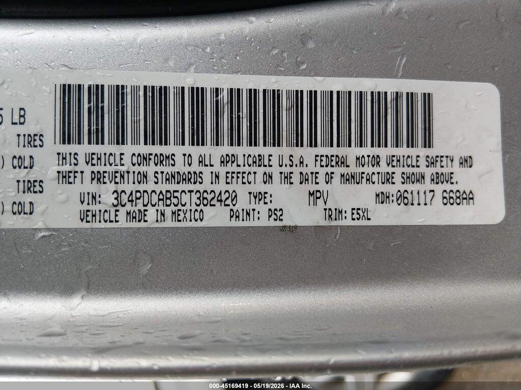 3C4PDCAB5CT362420 2012 DODGE JOURNEY photo no. 9