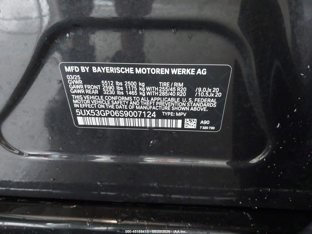 5UX53GP06S9007124 2025 BMW X3 photo no. 9
