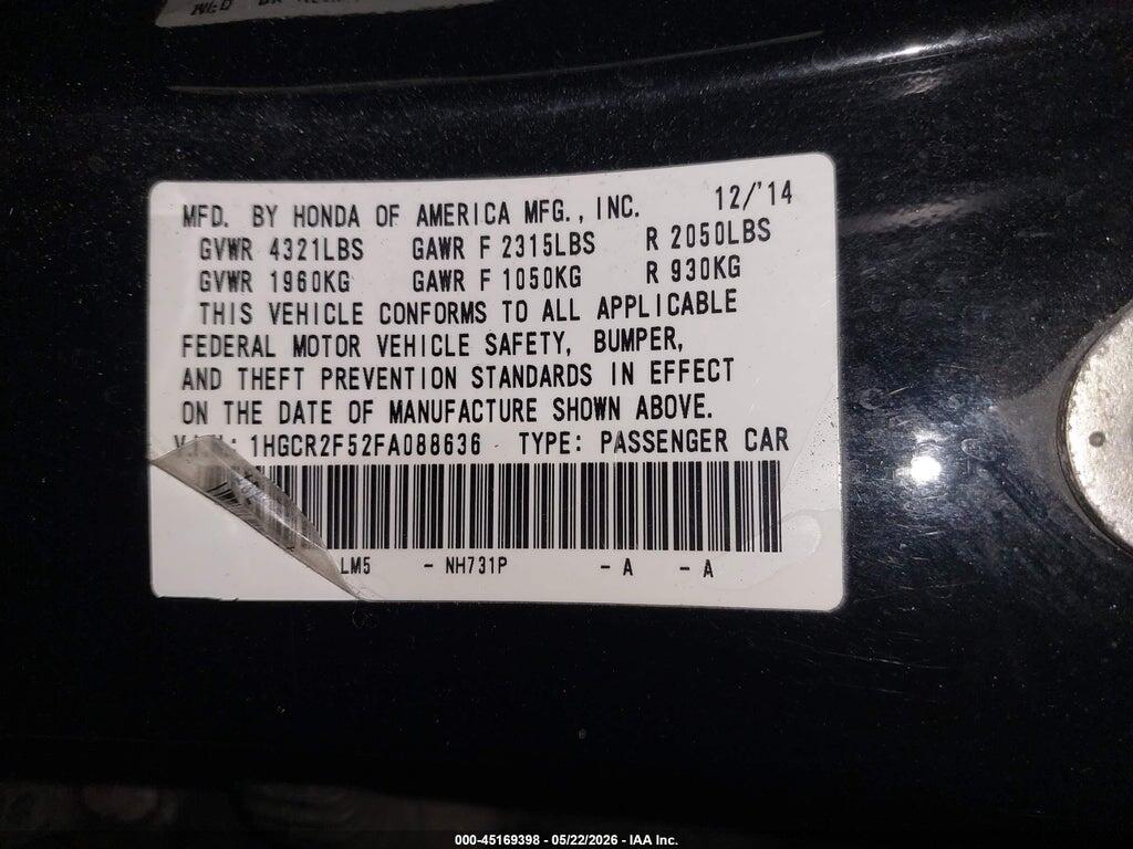 1HGCR2F52FA088636 2015 HONDA ACCORD photo no. 9