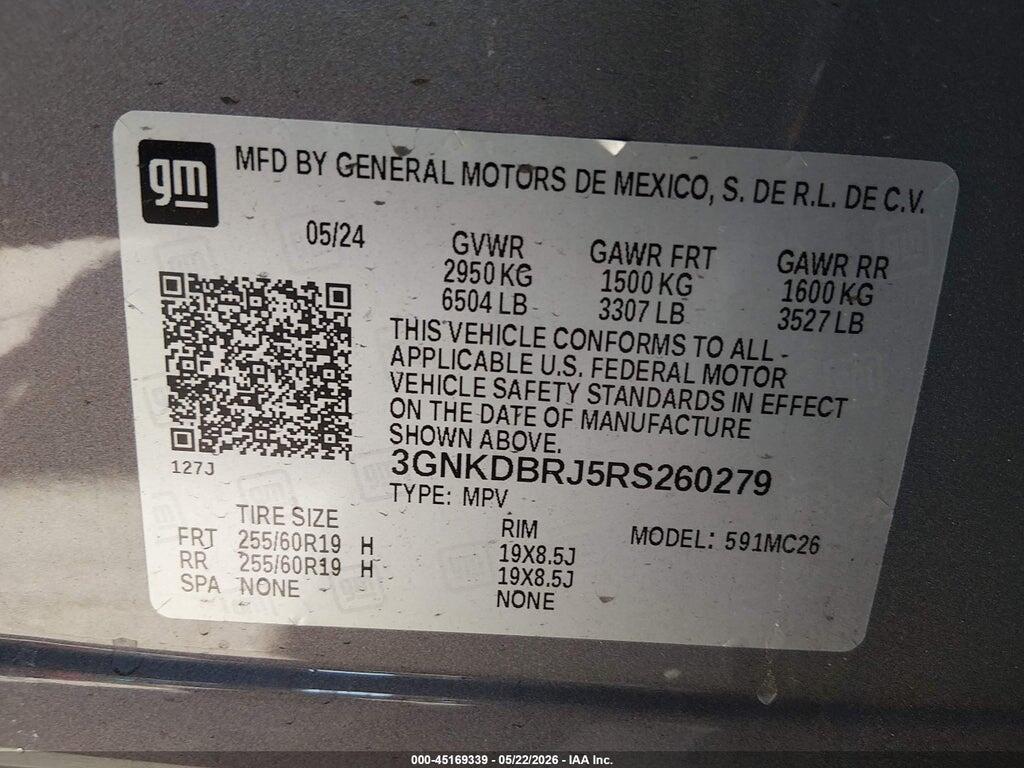 3GNKDBRJ5RS260279 2024 CHEVROLET BLAZER EV photo no. 9