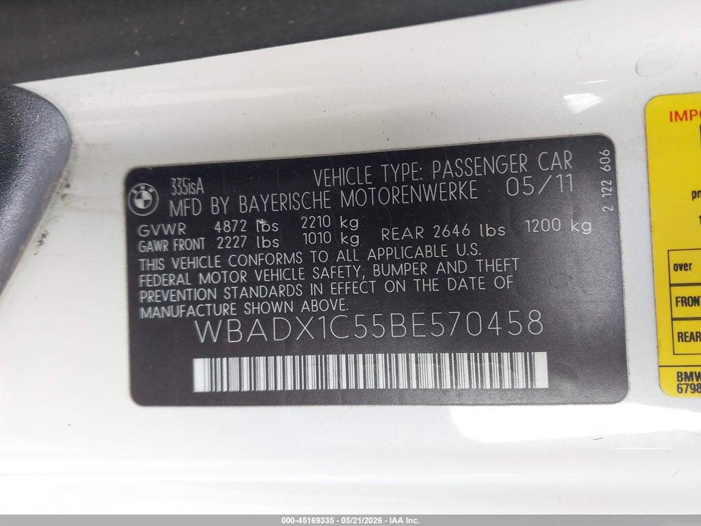 WBADX1C55BE570458 2011 BMW 335IS photo no. 9