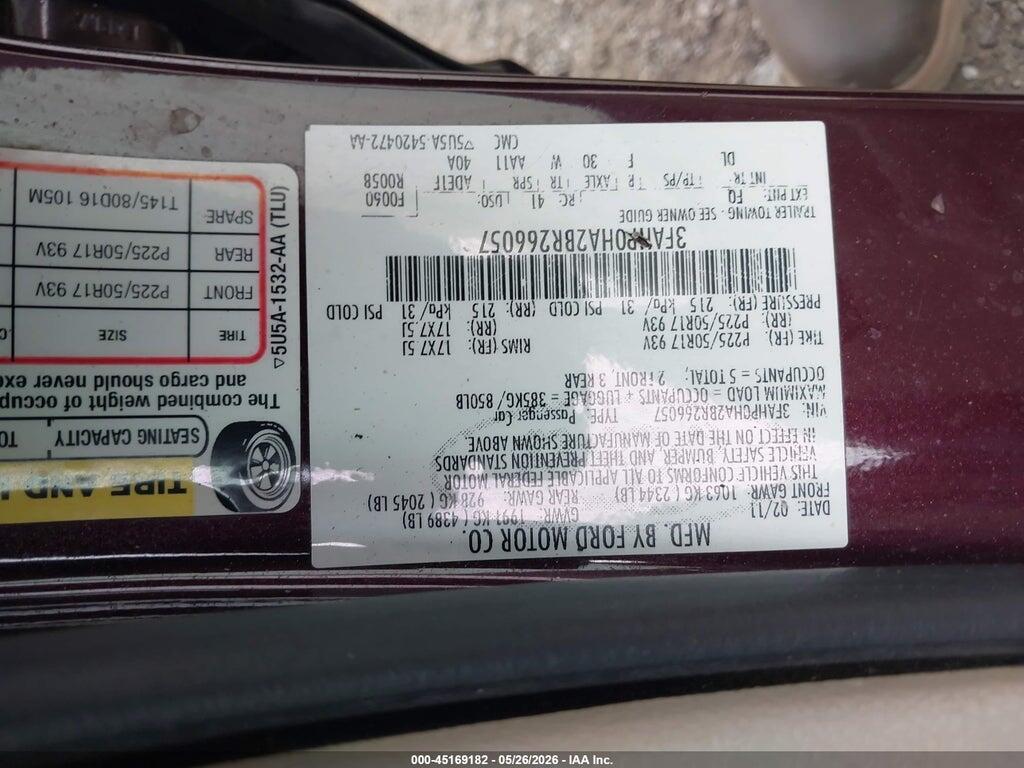 3FAHP0HA2BR266057 2011 FORD FUSION photo no. 9