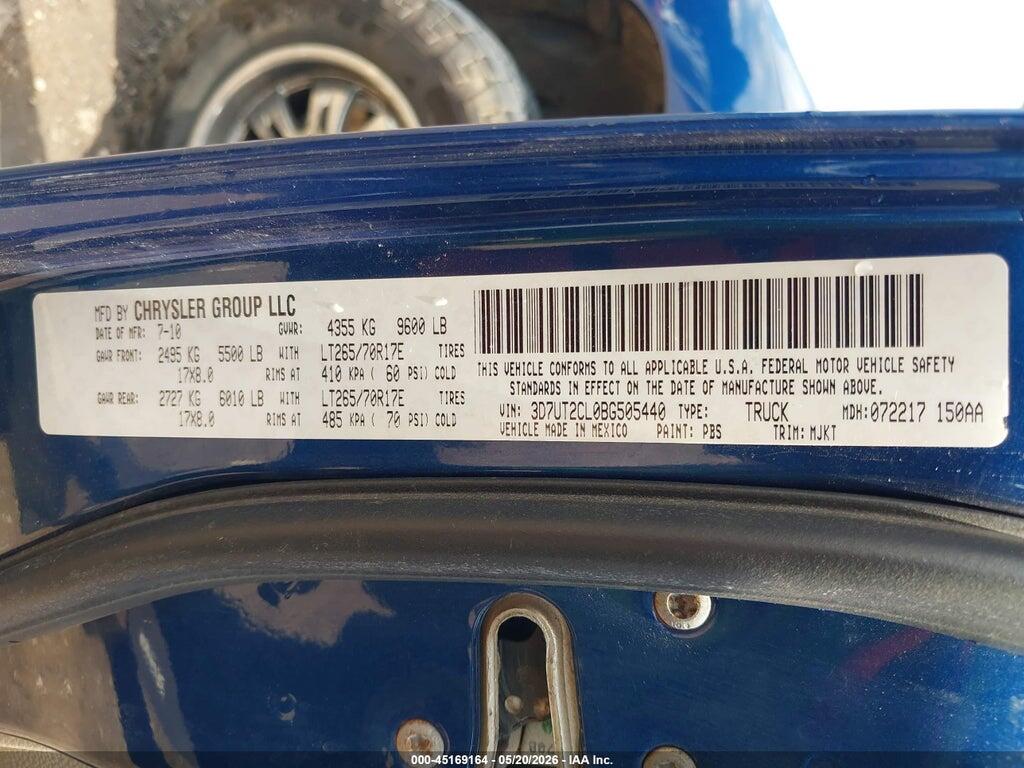 3D7UT2CL0BG505440 2011 RAM RAM 2500 photo no. 9