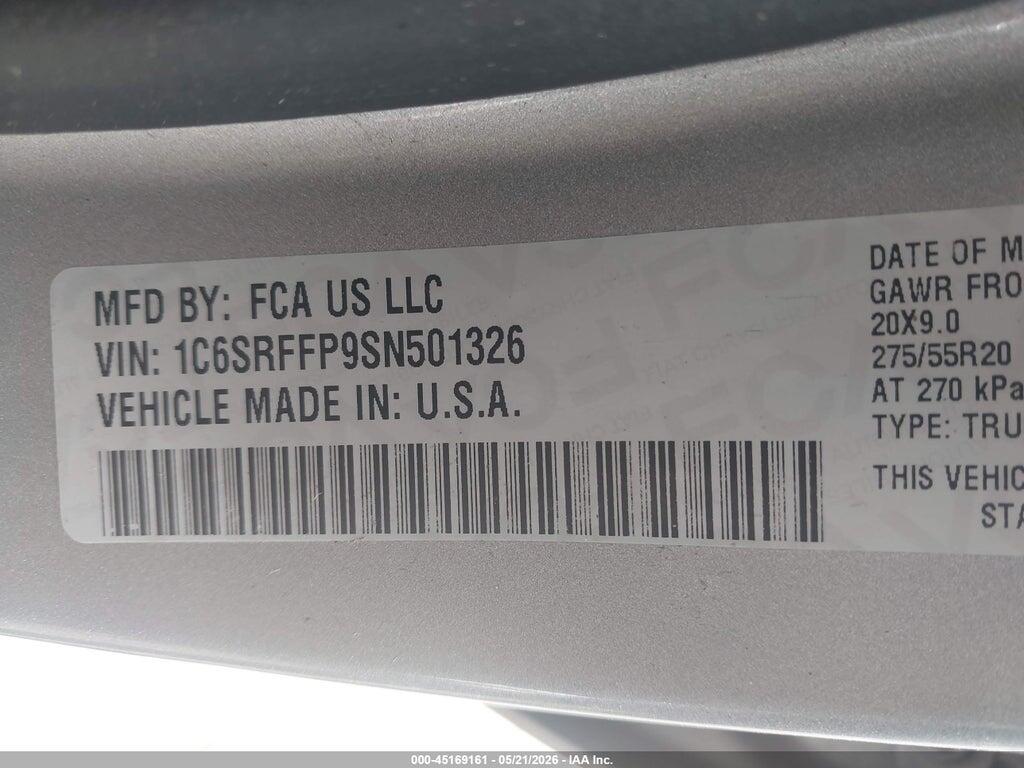 1C6SRFFP9SN501326 2025 RAM 1500 photo no. 9
