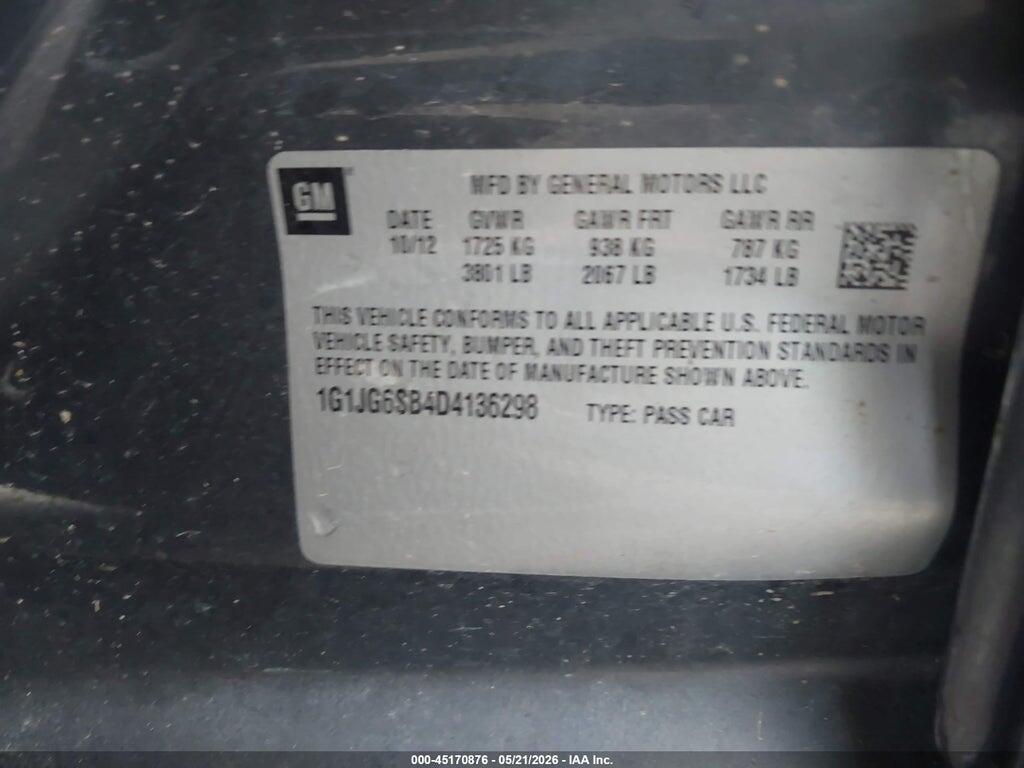 1G1JG6SB4D4136298 2013 CHEVROLET SONIC photo no. 9