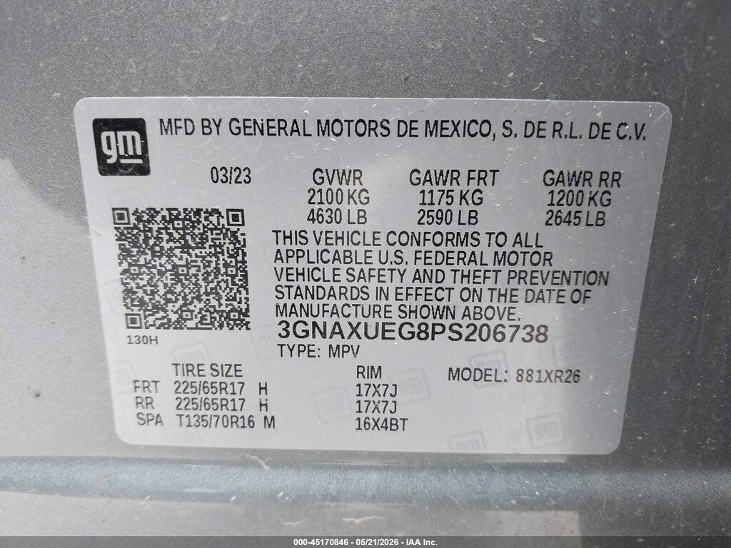 3GNAXUEG8PS206738 2023 CHEVROLET EQUINOX photo no. 9