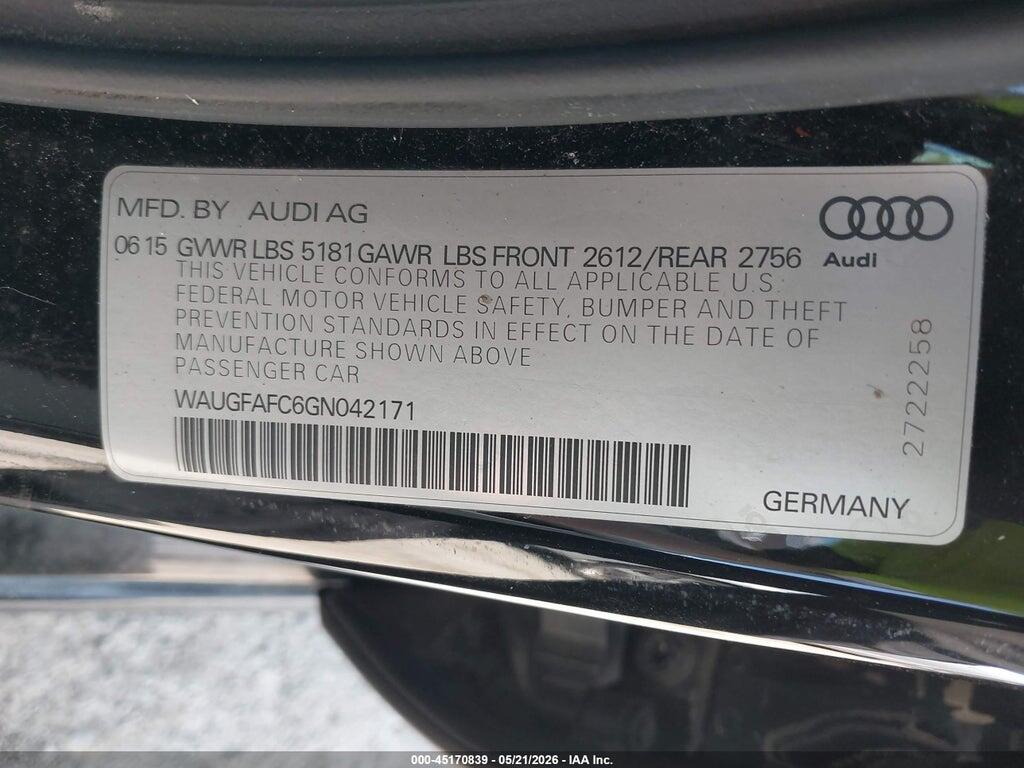 WAUGFAFC6GN042171 2016 AUDI A6 photo no. 9