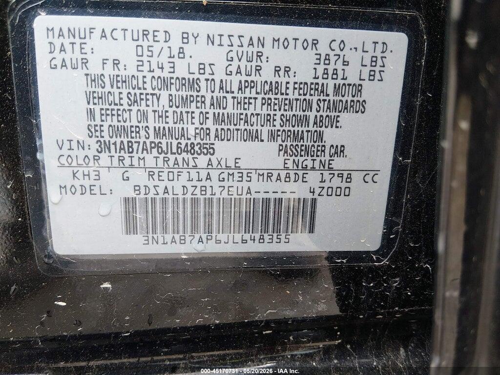 3N1AB7AP6JL648355 2018 NISSAN SENTRA photo no. 9