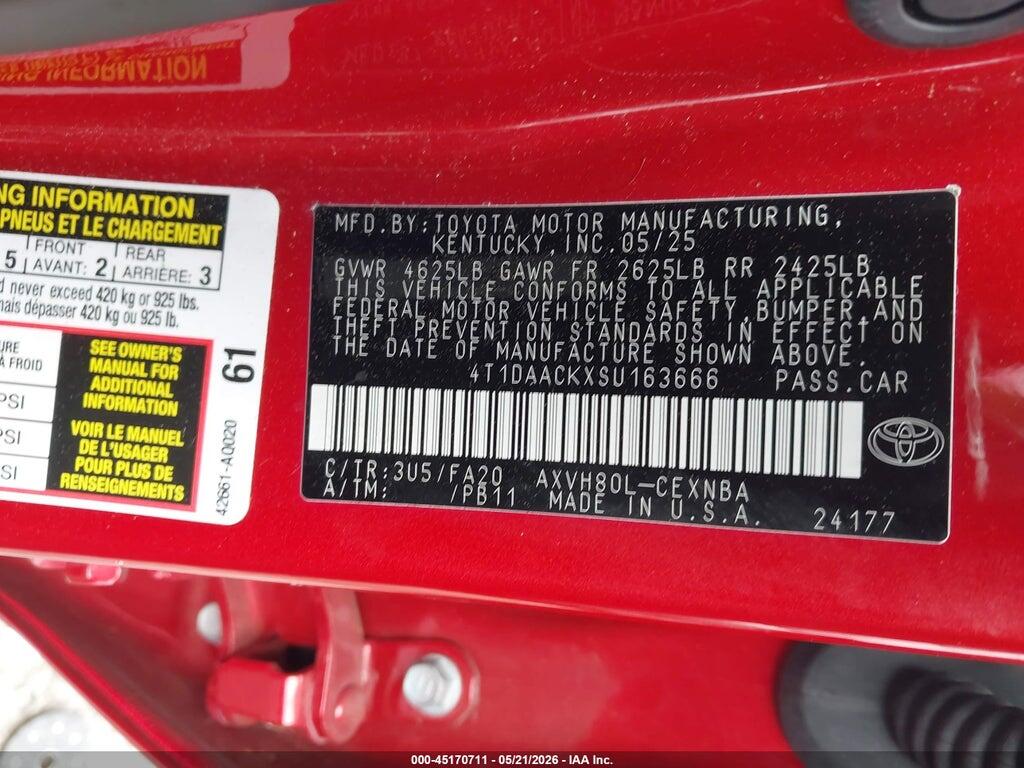 4T1DAACKXSU163666 2025 TOYOTA CAMRY photo no. 9
