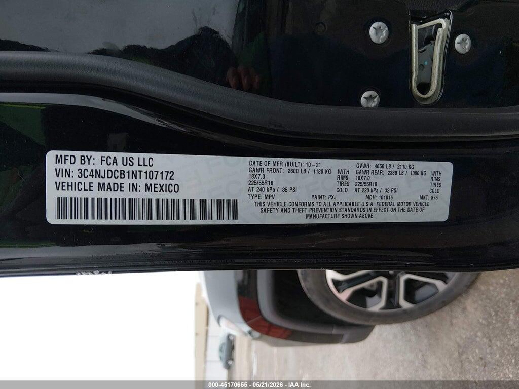 3C4NJDCB1NT107172 2022 JEEP COMPASS photo no. 9