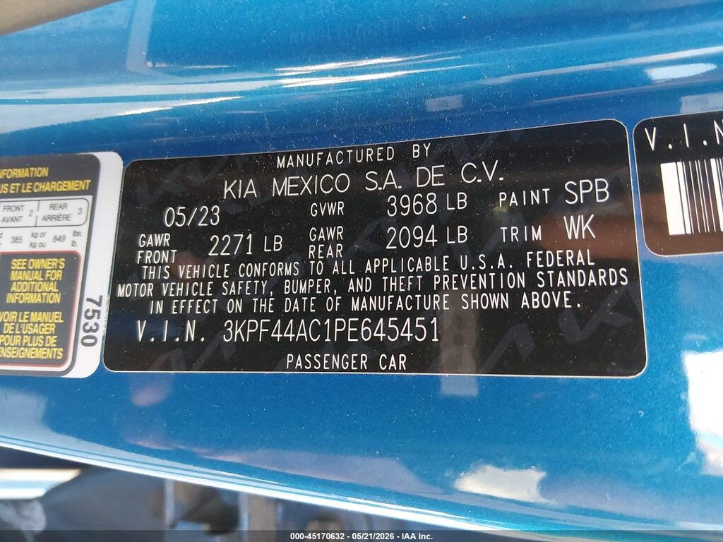 3KPF44AC1PE645451 2023 KIA FORTE photo no. 9
