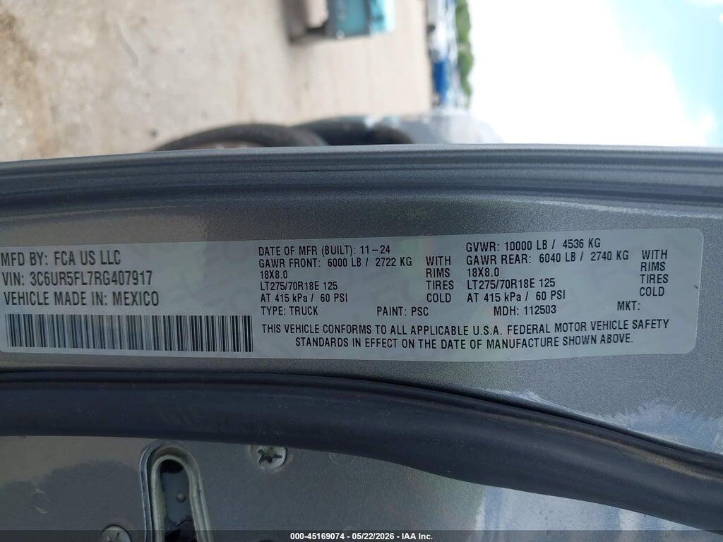 3C6UR5FL7RG407917 2024 RAM 2500 photo no. 9