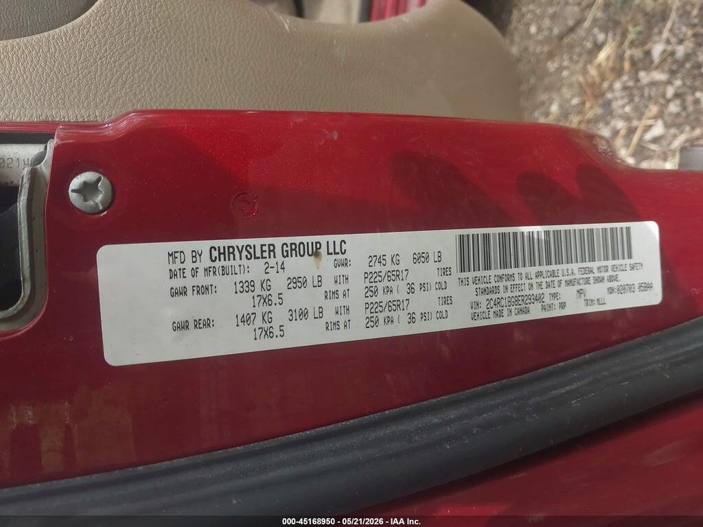2C4RC1BG8ER293402 2014 CHRYSLER TOWN & COUNTRY photo no. 9