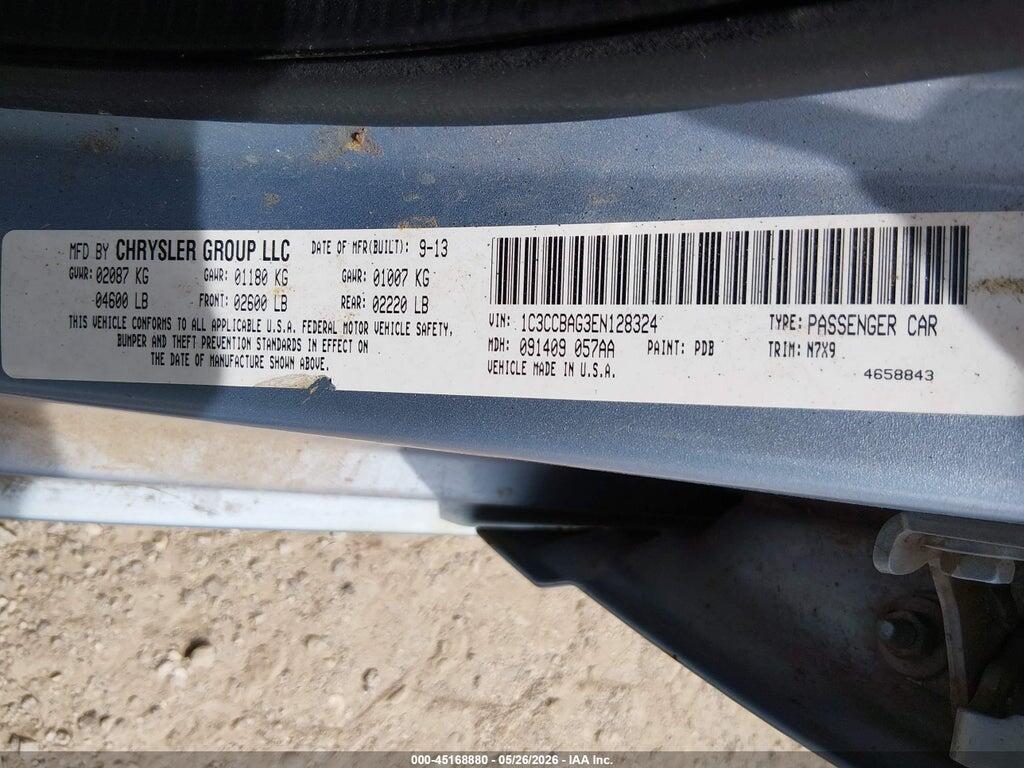 1C3CCBAG3EN128324 2014 CHRYSLER 200 photo no. 9