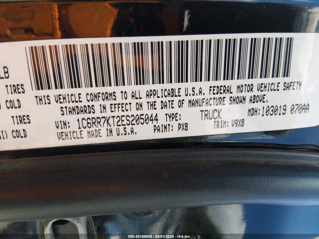 1C6RR7KT2ES205044 2014 RAM 1500 photo no. 9
