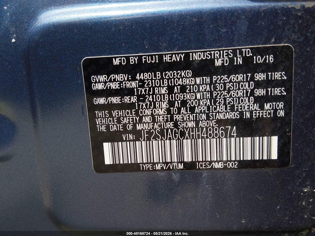 JF2SJAGCXHH488674 2017 SUBARU FORESTER photo no. 9