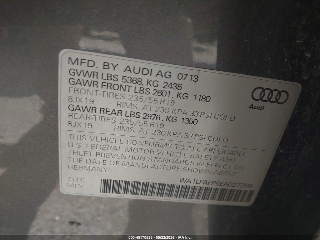 WA1LFAFP6EA027298 2014 AUDI Q5 photo no. 9