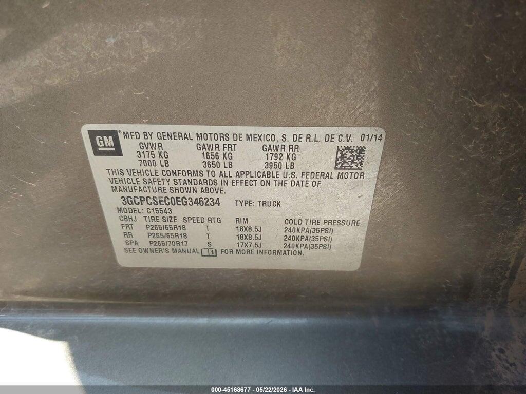 3GCPCSEC0EG346234 2014 CHEVROLET SILVERADO 1500 photo no. 9