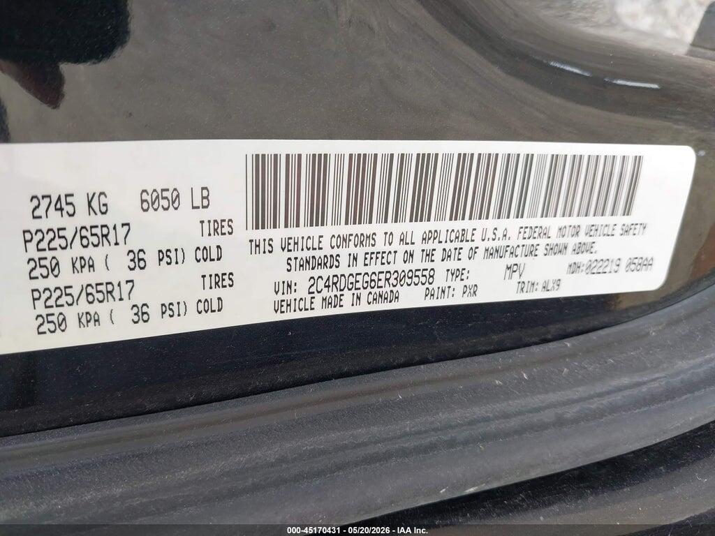 2C4RDGEG6ER309558 2014 DODGE GRAND CARAVAN photo no. 9