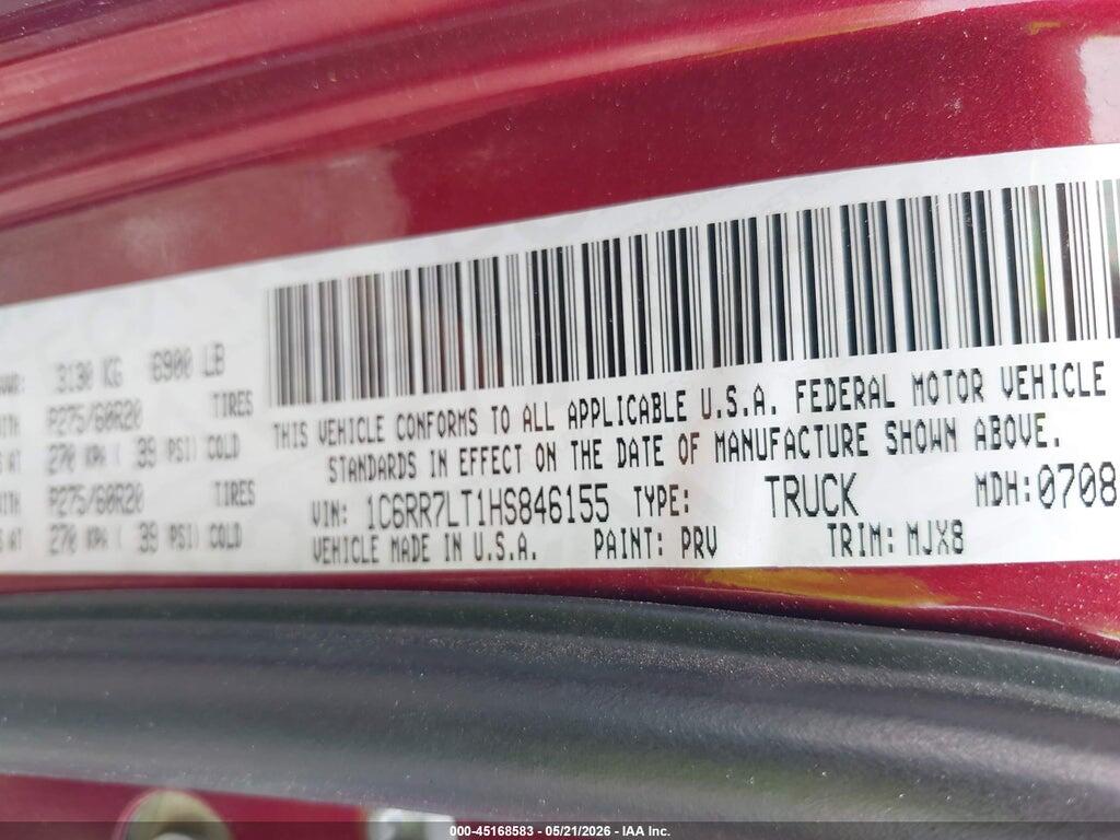 1C6RR7LT1HS846155 2017 RAM 1500 photo no. 9