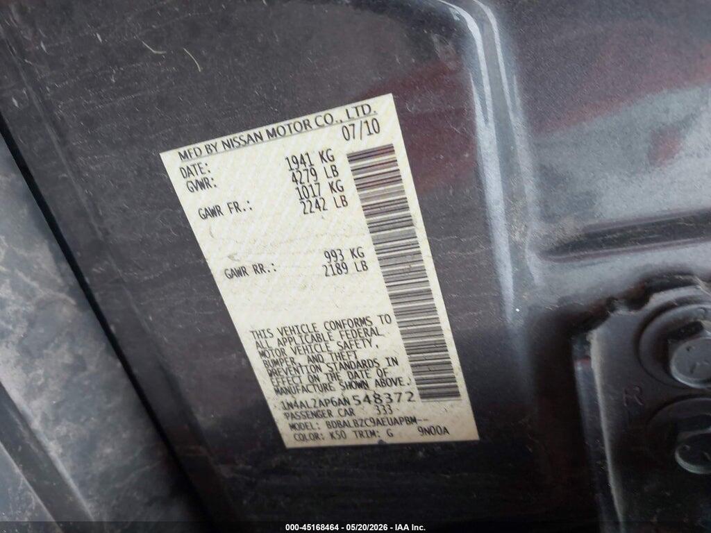 1N4AL2AP6AN548372 2010 NISSAN ALTIMA photo no. 9