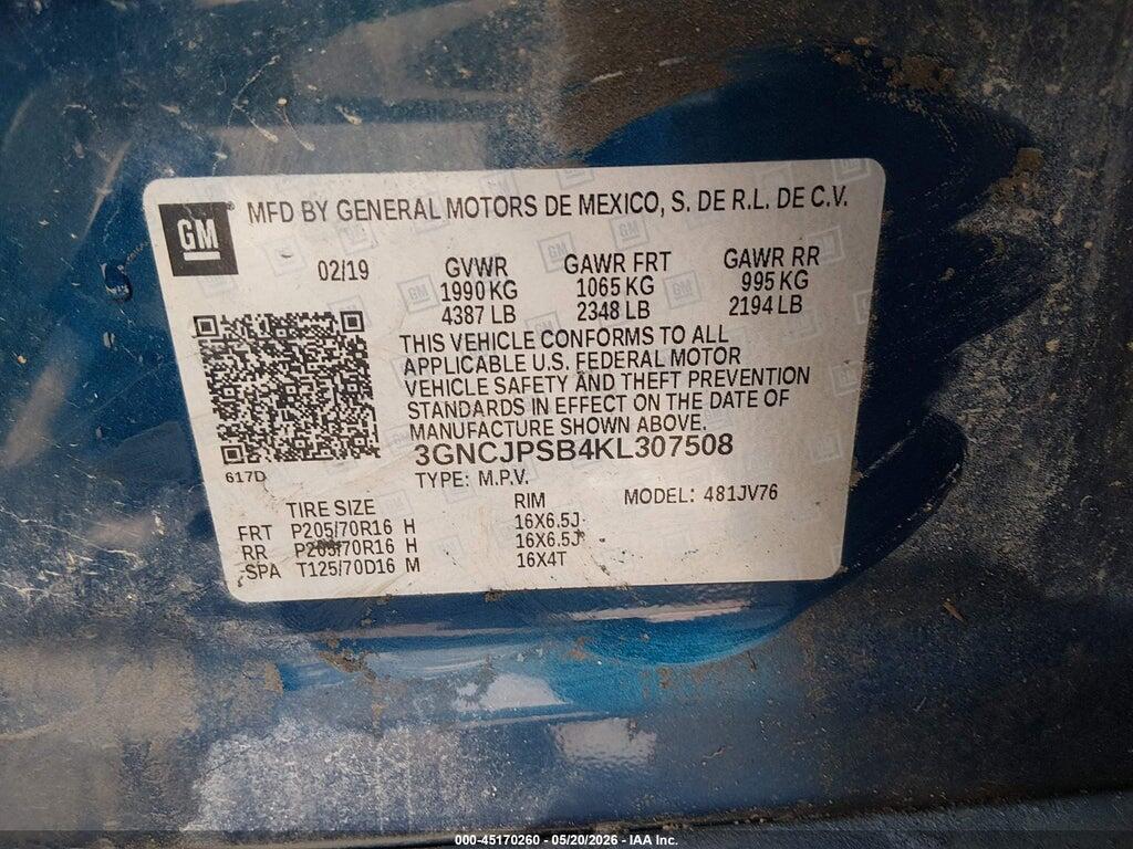 3GNCJPSB4KL307508 2019 CHEVROLET TRAX photo no. 9