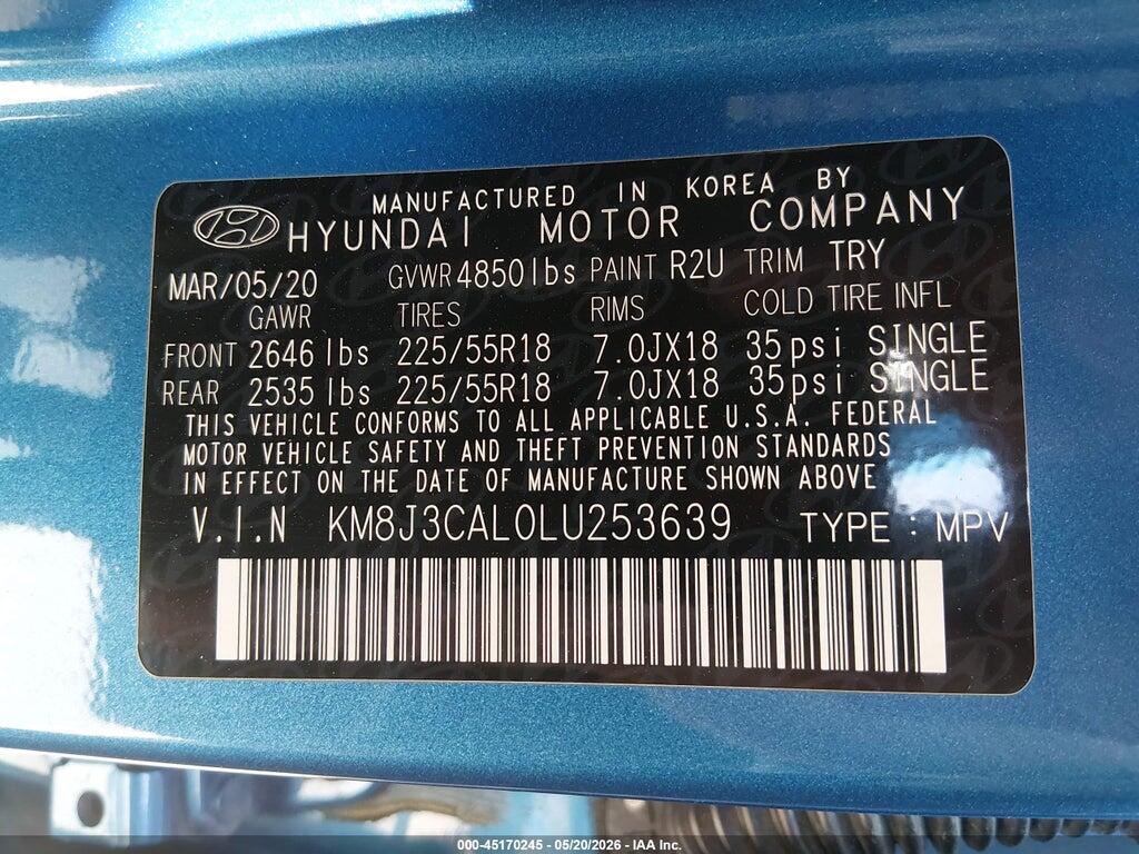 KM8J3CAL0LU253639 2020 HYUNDAI TUCSON photo no. 9