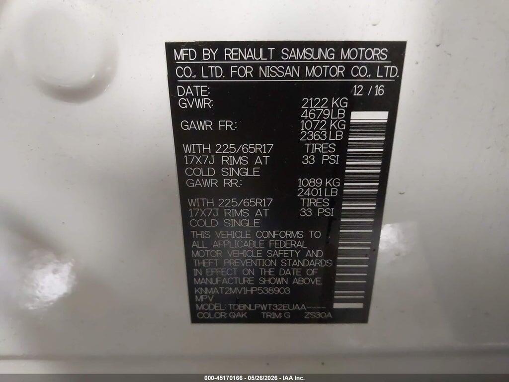 KNMAT2MV1HP538903 2017 NISSAN ROGUE photo no. 9