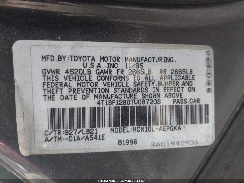 4T1BF12B0TU087208 1996 TOYOTA AVALON photo no. 9