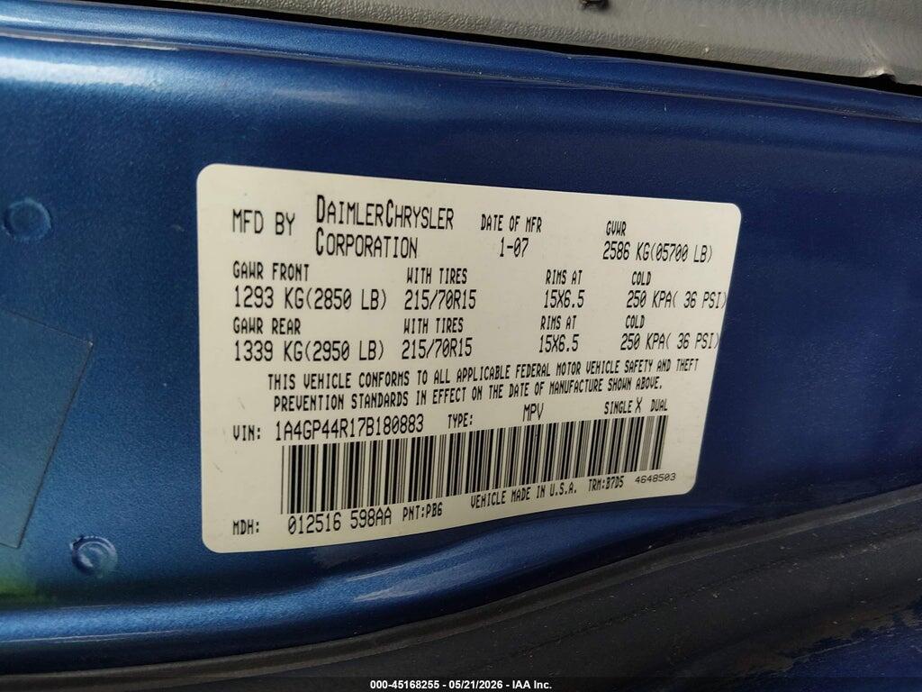 1A4GP44R17B180883 2007 CHRYSLER TOWN & COUNTRY photo no. 9